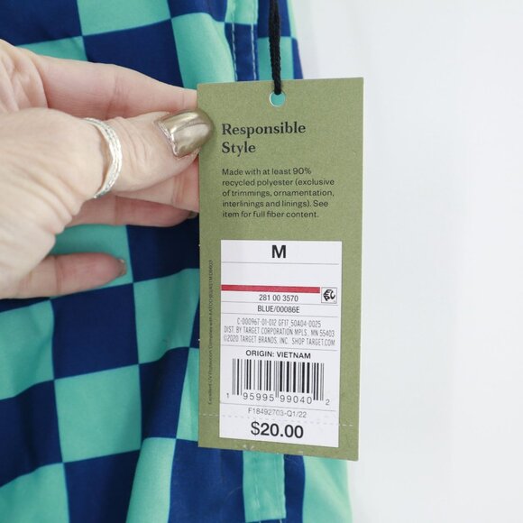 Goodfellow & Co Checkered Swim Trunk Short Men M Blue Beach Vacation Pool Resort - Picture 5 of 15